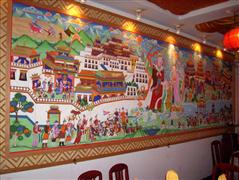 餐厅壁画_餐厅壁画图片大全_餐厅客厅中式壁画大全